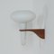 Mushroom Wall Lamp in Teak and White Glass from Artimeta, 1960s 3