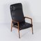 Danish Armchair in Teak and Black Leatherette, 1970s 9