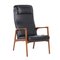 Danish Armchair in Teak and Black Leatherette, 1970s 1