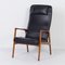 Danish Armchair in Teak and Black Leatherette, 1970s 2