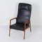 Danish Armchair in Teak and Black Leatherette, 1970s 3