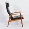 Fauteuil en Teck et Skaï Noir, Danemark, 1970s 7