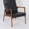 Danish Armchair in Teak and Black Leatherette, 1970s 10