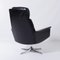 Sedia Swivel Chair in Black Leather attributed to Horst Brüning for Cor, 1960s 6