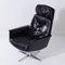 Sedia Swivel Chair in Black Leather attributed to Horst Brüning for Cor, 1960s 3