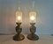 Portuguese Brass and Frosted Glass Bedside Lamps, 1960s, Set of 2 3