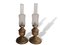 Portuguese Brass and Frosted Glass Bedside Lamps, 1960s, Set of 2, Image 1