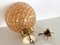 Mid-Century Italian Murano Glass Globe Chandelier with Brass Details, 1970s, Image 3