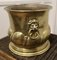 Large Arts and Crafts Brass Jardiniere with Lions Mask Handles, 1890s 1