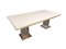 Vintage Acrylic Glass, Brass and Travertine Dining Table, 1970s, Image 6