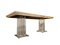 Vintage Acrylic Glass, Brass and Travertine Dining Table, 1970s 8