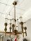 Lámpara de araña italiana de tubos de vidrio y latón de Sciolari, años 60, Imagen 1
