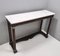 Neoclassical Style Walnut Console with Rectangular Carrara Marble Top, Italy, 1940s, Image 8