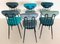 Mid-Century Italian Dining Room Chairs in Velvet, 1960s, Set of 6 3