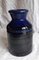 Vintage Ceramic Vase in Blue and Anthracite, 1970s 1