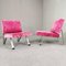 Vintage Armchairs in Fuchsia Velvet, 1960s, Set of 2 1