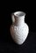 Vintage German Vase with Handle with Floral Relief Decor in White from Bay-Keramik, 1970s, Image 3