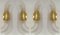 Italian Murano Glass and Brass Chain Sconces attributed to Aldo Nason for Mazzega, 1970s, Set of 2 1