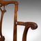 Englischer Georgian Revival Chippendale Elbow Chair aus Nussholz, 1860er 10