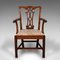 English Georgian Revival Chippendale Elbow Chair in Walnut, 1860s 2