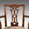 English Georgian Revival Chippendale Elbow Chair in Walnut, 1860s 9