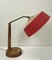 Wood and Brass Table Lamp attributed to Temde, 1960s 2