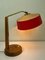 Wood and Brass Table Lamp attributed to Temde, 1960s 10