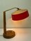 Wood and Brass Table Lamp attributed to Temde, 1960s, Image 10