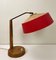Wood and Brass Table Lamp attributed to Temde, 1960s 7