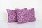 Pink Uzbek Roller Printed Cushion Covers, 2010s, Set of 2 3