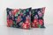 Bukhara Floral Blue Roller Printed Cushion Covers, 2010s, Set of 2, Image 3