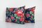 Vintage Blue Floral Lumbar Cushion Covers, 2010s, Set of 2 3