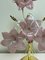 Italian Regency Pink Flower Murano Glass Table Lamps, 1980s, Set of 2 4