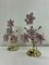 Italienische Regency Murano Glas Tischlampen mit rosa Blumen, 1980er, 2er Set 6