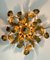 Florentine Gilded Flush Mount Ceiling Lamp with Roses, Italy, 1960s, Image 3