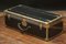 Flat Suitcase in Black Canvas and Brass, 1920s 1
