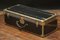 Flat Suitcase in Black Canvas and Brass, 1920s, Image 1