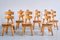 Spanish Sculptural Brutalist Dining Chairs in Oak, 1970s, Set of 6 2