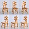 Spanish Sculptural Brutalist Dining Chairs in Oak, 1970s, Set of 6 1