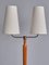 Swedish Modern Two Arm Floor Lamp in Teak and Brass, 1940s 5