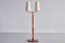 Lámpara de pie sueca moderna de dos brazos de teca y latón, años 40, Imagen 2