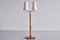 Swedish Modern Two Arm Floor Lamp in Teak and Brass, 1940s 2