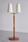 Schwedische Moderne Zweiarmige Stehlampe aus Teak & Messing, 1940er 1