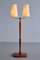 Schwedische Moderne Zweiarmige Stehlampe aus Teak & Messing, 1940er 9