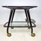 Mid-Century Wood and Glass Bar Cart Trolley by Ico Parisi for De Baggis, 1960s 2