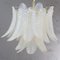 Murano Glass Leaves Opal Color Suspension Chandelier, Italy, 1990s 7