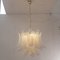 Murano Glass Leaves Opal Color Suspension Chandelier, Italy, 1990s 2