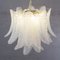 Murano Glass Leaves Opal Color Suspension Chandelier, Italy, 1990s 5