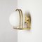 Wall Lamp in Brass and Opaline Glass, Italy, 1970s, Image 3