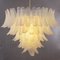 Murano Glass Leaves Opal Color Suspension Chandelier, Italy, 1990s 3
